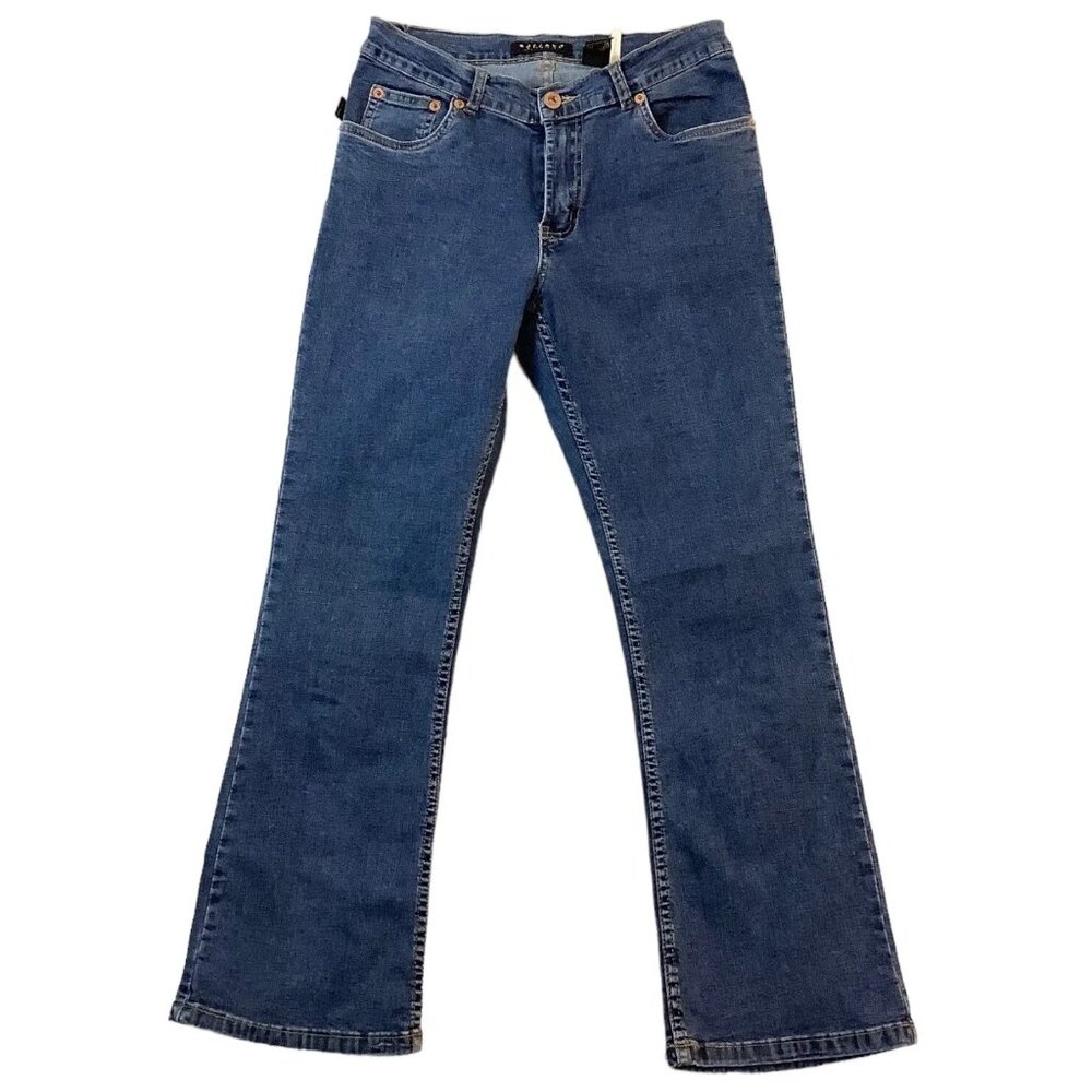 Buffalo David Bitton Flood Bootcut Mid-Rise Blue Denim Womens Size 28 Short